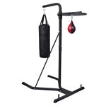 GYMAX Entraînement de Boxe 4-en-1, Sac de Frappe, 2 Balles Réflexes, Barre Rotative à 360°, Hauteur Réglable 173-213cm, avec Amortisseurs, Base Remplissable, pour Adolescents et Adultes GYMAX Entraînement de Boxe 4-en-1, Sac de Frappe, 2 Balles Réflexes, Barre Rotative à 360°, Hauteur Réglable 173-213cm, avec Amortisseurs, Base Remplissable, pour Adolescents et Adultes
