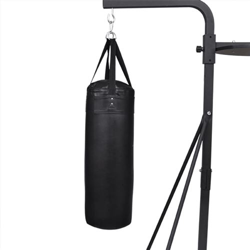 Physionics® support pour sac de frappe - sur pied, réglable en hauteur (4  niveaux), acier, avec barres pour disques, noir - station de boxe  autoportante pour sac de boxe et poire double