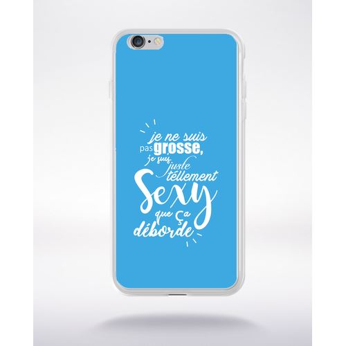 Coque Je Ne Suis Pas Grosse Fond Bleu Compatible Iphone 6 Transparent