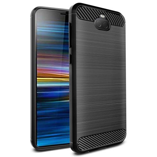 Sony Xperia 10 Plus Housse Etui Housse Coque de protection Fibre de Carbone [Noir]