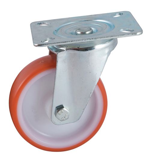 Avl Rouge Roulette D200mm Polyuréthane Platine Pivotante 504836O - Image 3