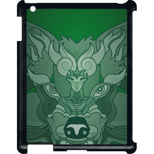Coque Apple Ipad 2 Loup Fond Kaki