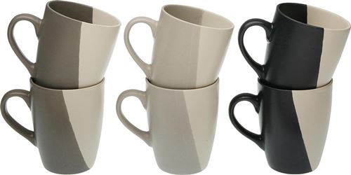 Versa - Coffret 6 tasses moderne en grès Elene
