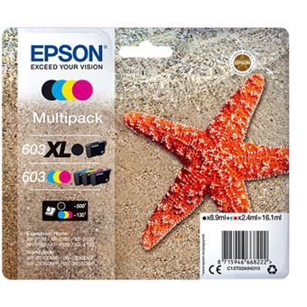 Epson 603 Multipack - 4 - zwart, geel, cyaan, magenta - origineel - blister - inktcartridge - voor Expression Home XP-2150, 2155, 3150, 3155, 4150, 4155; WorkForce WF-2820, 2840, 2845, 2870 - 1