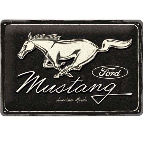 Plaque métallique Rectangulaire Mustang