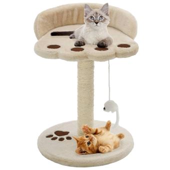 Vidaxl Arbre A Chat Avec Griffoir En Sisal 40 Cm Beige Et Marron Paniers Et Mobilier Pour Chat Achat Prix Fnac