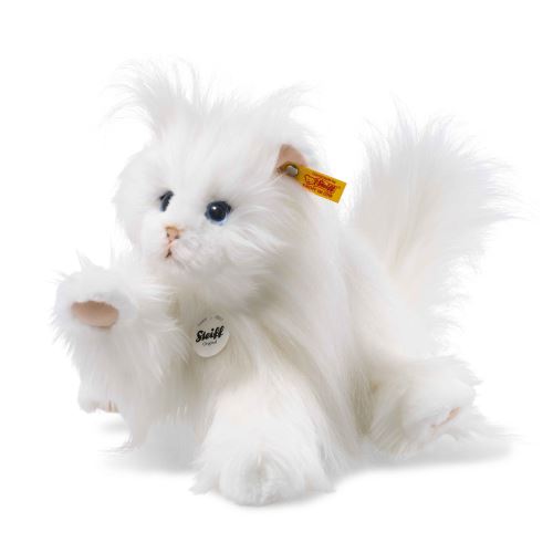 Steiff- Persan Chat Princess Peluche, 099243, Blanc