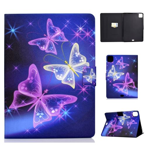Etui en PU + TPU impression de motifs avec support papillons violets pour votre Apple iPad Pro 11 pouces (2020)/(2018)