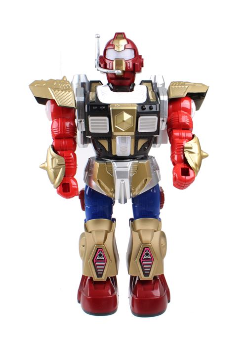 Jonotoys robot avec son et lumière 30 cm rouge/or