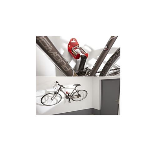 Presentoir-support velo mural pour 1 velo fixation sur pedale
