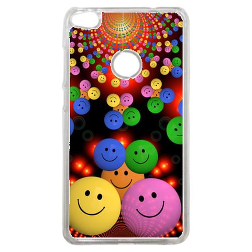 Coque Smiley Mania Compatible P8 2017 Transparent