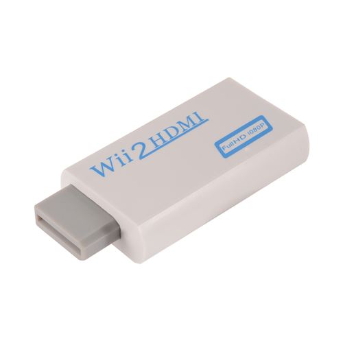 Ogquaton Convertisseur vidéo de qualité supérieure Adaptateur convertisseur Wii vers HDMI Full HD FHD 1080P Wii2HDMI Prise de sortie audio 3,5 mm 
