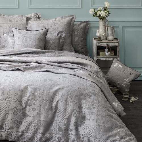 Housse De Couette Secret Garden Grey 260x240 Garnier-Thiebaut