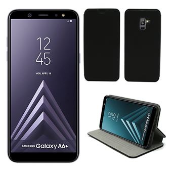 Samsung Galaxy A6 Plus 2018 Etui luxe noir Ultra Slim Cuir Style avec stand Housse coque de protection smartphone Galaxy A6 4G Accessoires pochette case XEPTIO Coque et
