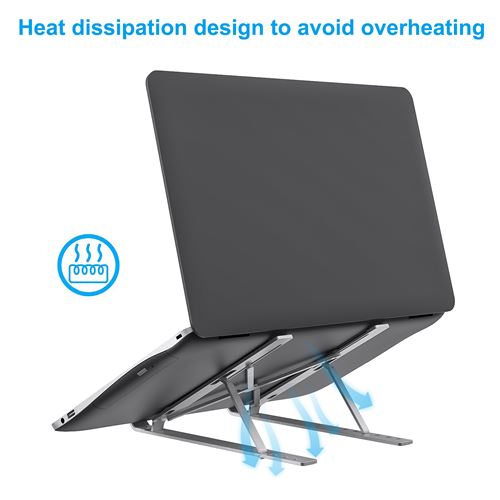 Support pour ordinateur portable avec ventilateur de refroidissement,  pliable, en alliage, pour MacPleAir Pro