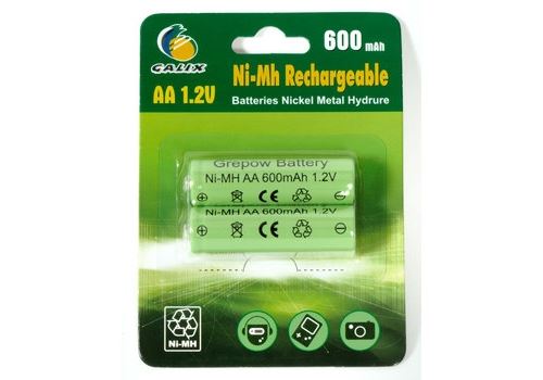 Lot de 2 batteries rechargeables 600 mah galix ni-mh 600 2