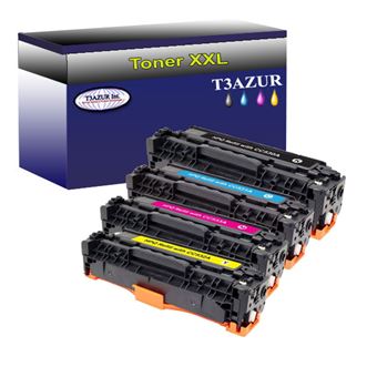 4 Toners compatibles avec HP Color LaserJet CM2320EV MFP, CM2320FXI MFP remplace HP CC530A/CC531A/CC532A/CC533A - T3AZUR - 1