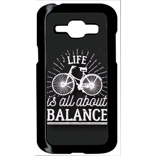 Coque Life Il All About Balance Fond Noir Compatible Samsung Galaxy J1 Transparent