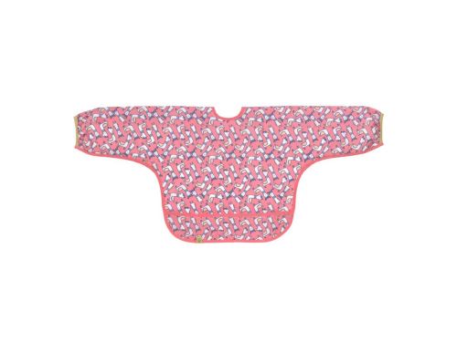 Lassig - Bavoirs manches longues avec poche Glama Lama corail