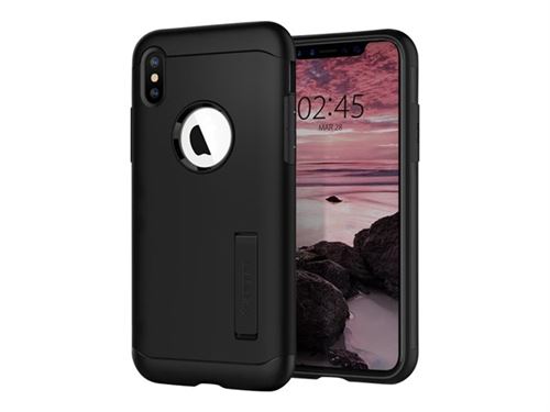 Spigen Slim Armor - Achterzijde behuizing voor mobiele telefoon - polycarbonaat, thermoplastic polyurethaan (TPU) - zwart - voor Apple iPhone XS Max
