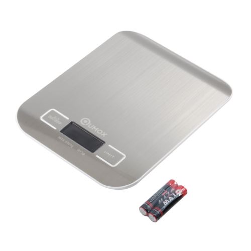 Qumox Balance de Cuisine 5kg/11lb / Balance Numérique Balance de Précision LCD 1g-5000g argenté