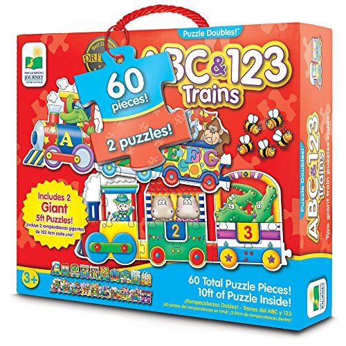 The Learning Journey Puzzle Doubles - Giant ABC 123 Train Floor Puzzles - Two Puzzles in One
