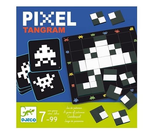 Casse tete pixel tangram 30 défis - jeu de reflexion 7 a 99 ans - djeco