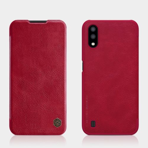 Etui en PU avec porte-carte rouge pour votre Samsung Galaxy A01