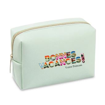 Trousse De Maquillage Ovale Catseye - Motif Bouledogues Français à La Plage | Imperméable En PVC