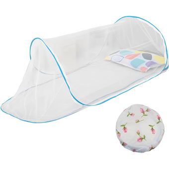 Moustiquaire Pliable Pour Lit Simple - Tente Pop-up De Voyage Avec Sac, Idéale Camping, Randonnée (bleu)