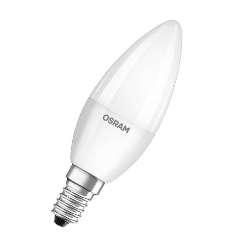 OSRAM LED BASE Classic B40 - ampoule LED à filament dépoli en verre pour culot E14 - forme bougie - blanc froid (4000K) - 806 lumens - remplace les am