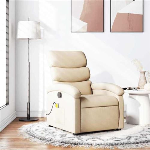 Vidaxl Fauteuil De Massage Inclinable - Crème - Image 3