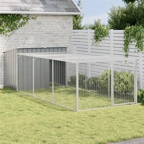 Comparer les prix de vidaXL Niche pour chien avec cour anthracite 153x396x110 cm