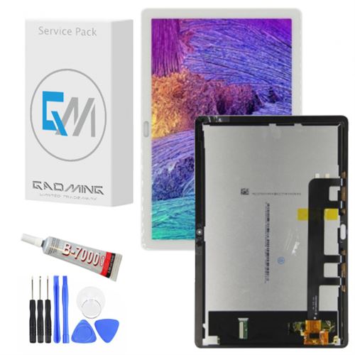 kit Gaoming - écran tactile et LCD assemblès pour HUAWEI MediaPad M5 10 lite Blanc avec lot d'outils et colle UV