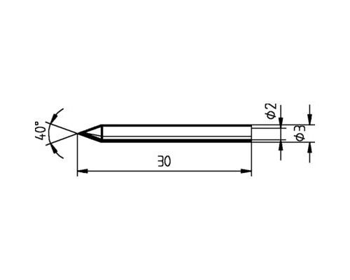 Panne de fer à souder forme de crayon Ersa 012 BD Taille de la panne 0.3 mm