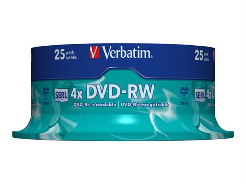 Verbatim - 25 x DVD-RW - 4.7 Go (120 minutes) 4x - argent mat - spindle