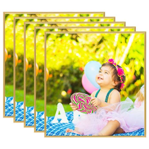 vidaXL Collage de cadres photo 5 pcs de mur table Doré 20x20 cm MDF