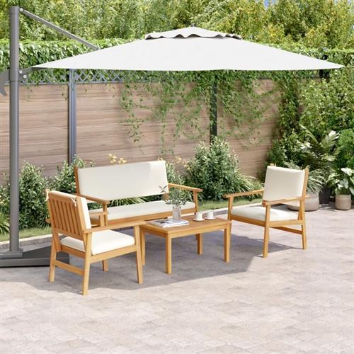 vidaXL Ensemble de canapé de jardin 4 pièces 4-Nombre de places Marron