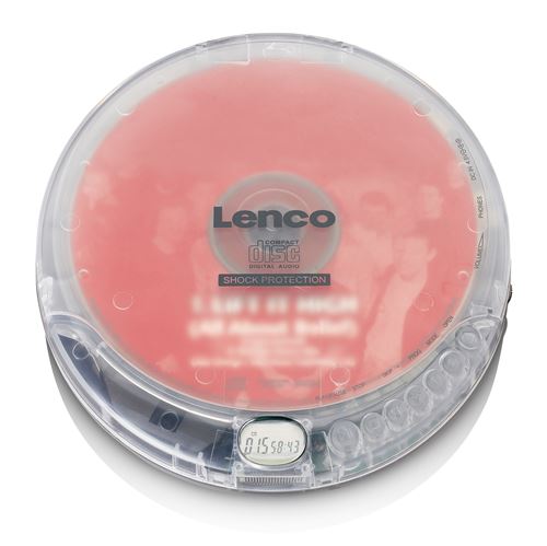 Lecteur CD portable avec protection contre les chocs Lenco CD-202TR Transparent