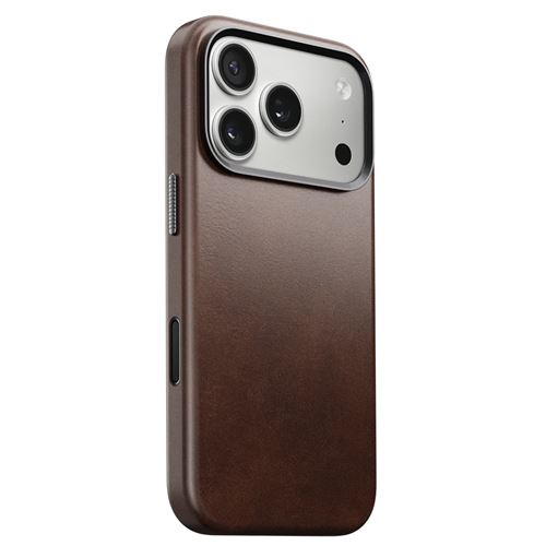 Coque pour iPhone 17 Pro MagSafe en Cuir Horween Traditional Antichocs Nomad Marron foncé