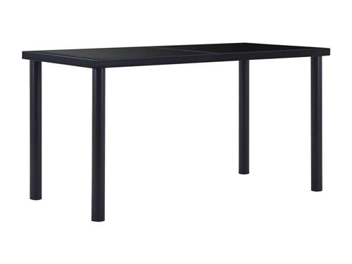vidaXL Table de salle à manger Noir 140x70x75 cm Verre trempé