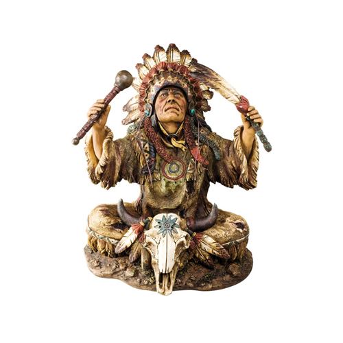 IMPEXIT - Figurine résine Indien invoquant Les Dieux 24/20/20 cm