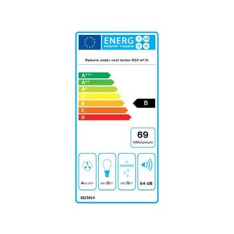 Hotte Plafonnier FALMEC CORSKEM3630, cm, commandes electroniques, finition Inox, vendue sans moteur. Ex pour MOT950 : Debit boost = 830m3/h, Puissance acoustique max = 64dB. Eclairage LED reglable en temperature. Classe energetique : B