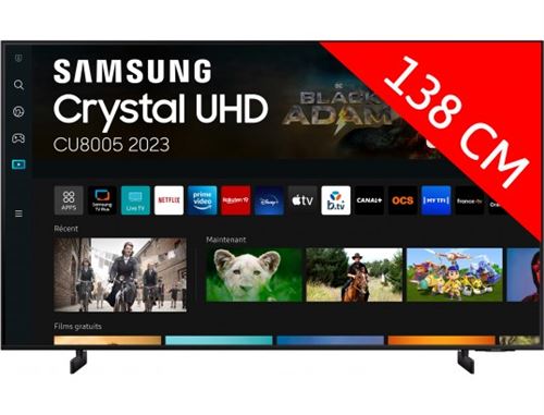 Televiseur led 4k uhd smart tv 138 cm l.123.21 cm h.70.88 cm tu55cu8005 SAMSUNG