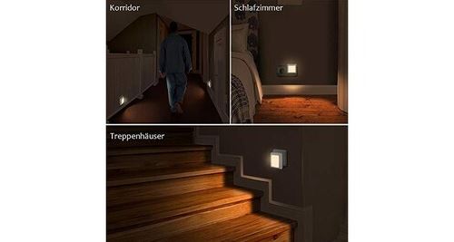 Veilleuse LED à brancher avec capteur intelligent pour chambre à coucher,  salle de bain, couloir, escaliers