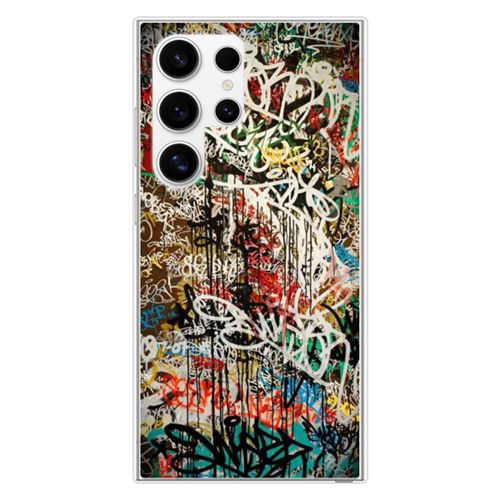 Coque en silicone imprimée compatible Samsung Galaxy S24 Ultra Graffiti 1