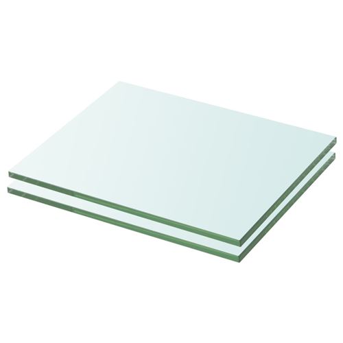 vidaXL Panneaux d'étagère 2 pcs Verre Transparent 20 x 20 cm