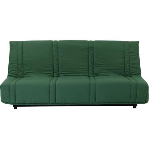 Clic clac 3 places LENA 20 - Tissu coton vert foret - Couchage 125 x 190 cm - L193 x P92 x H93 cm
