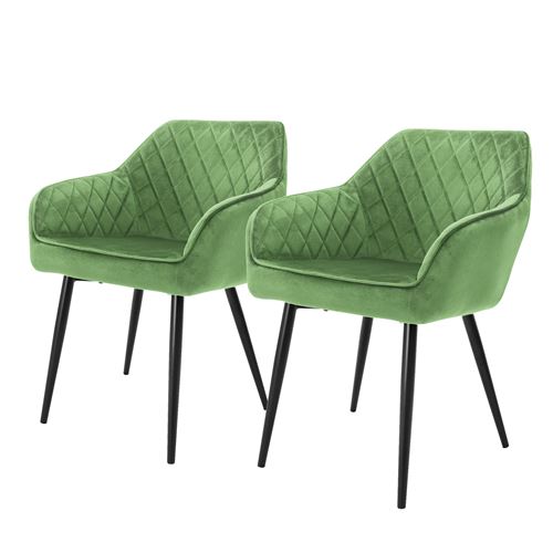 Lot de 2 chaise ml design en metal non pliable interieur H. 80 cm vert