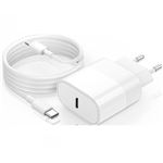 Chargeur Rapide iPhone 15 - iPhone 15 MINI - iPhone 15 PRO - iPhone 15 PRO MAX - 20W + Câble 1 mètre USB C USB type C- Straße Tech ®